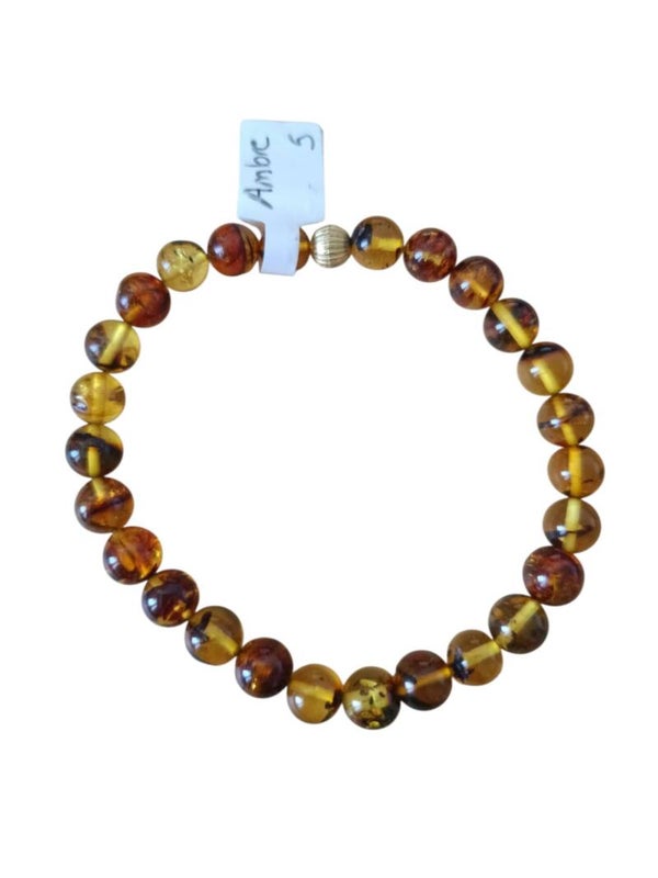 Bracelet Ambre jaune 7.5mm
