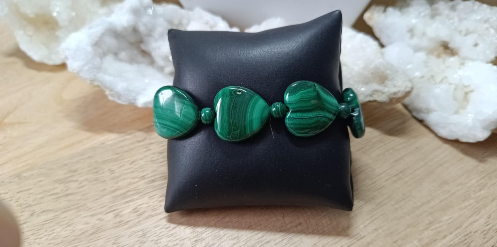 Bracelet Malachite Coeur XL Grade AA