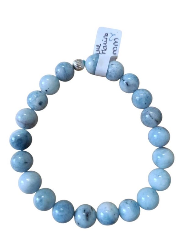 Bracelet Aigue Marine 10mm Grade AB