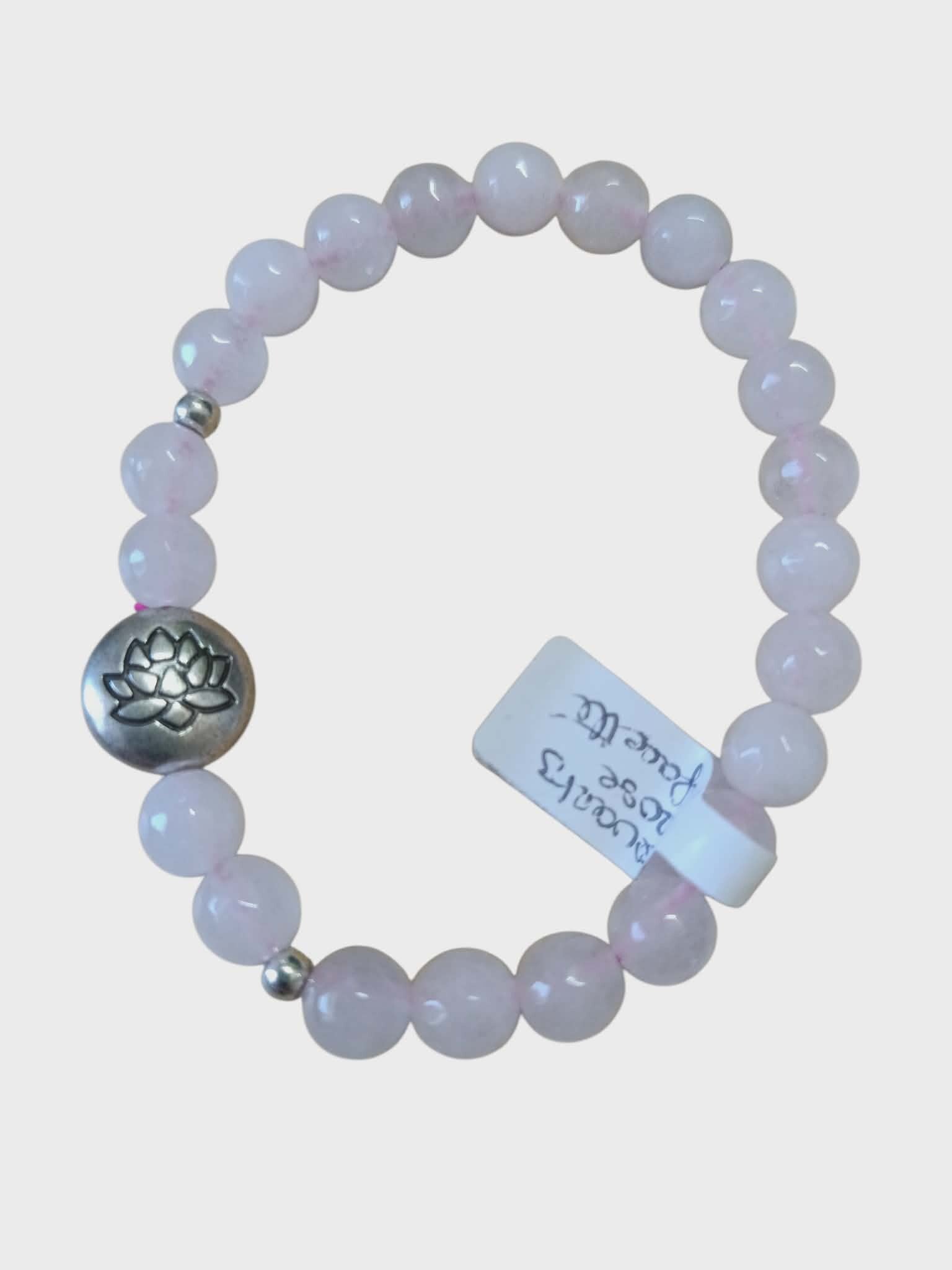 Bracelet Quartz Rose Facetté 8mm Lotus