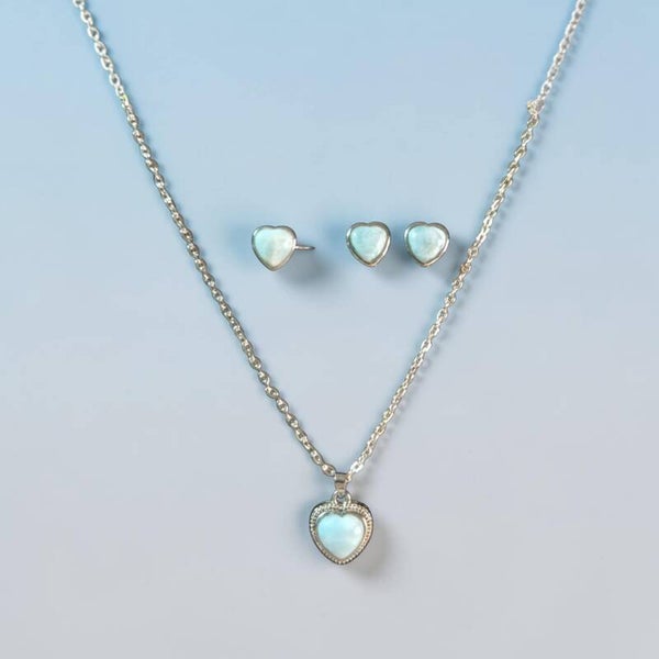 Parure Larimar " Coeur "