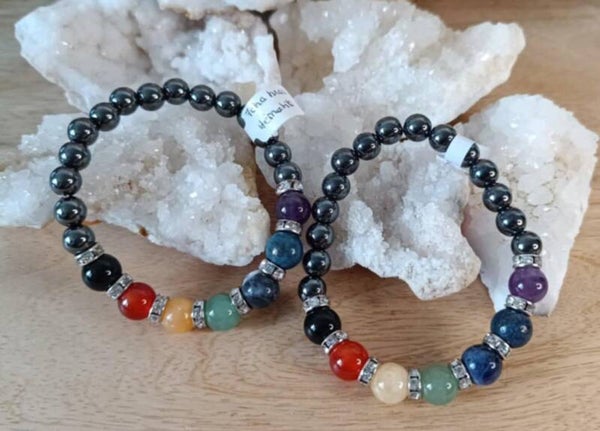 Bracelet 7 Chakras Hématite