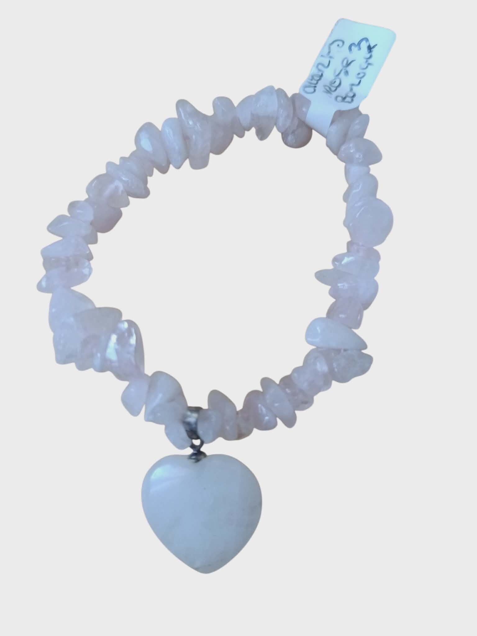 Bracelet Quartz Rose Baroque " Coeur "