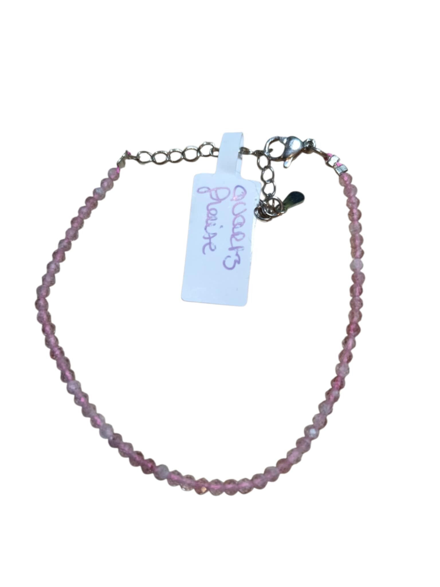 Bracelet Quartz Fraise Facetté 2.5mm