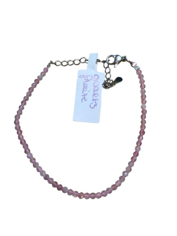 Bracelet Quartz Fraise Facetté 2.5mm