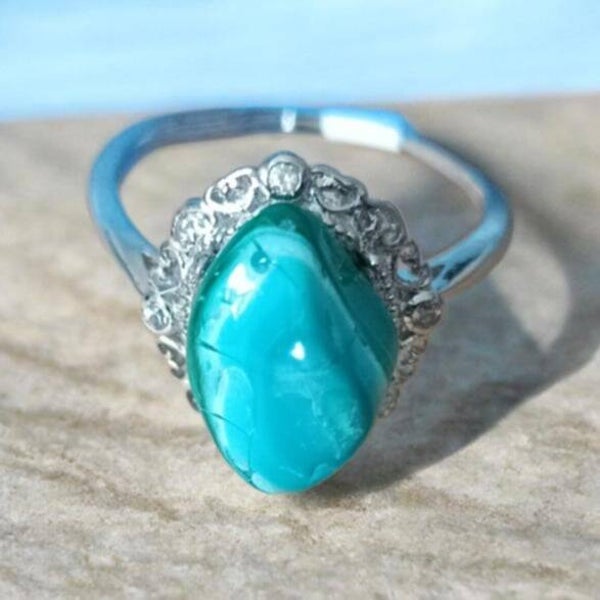 Bague Chrysocolle Malachite n°8