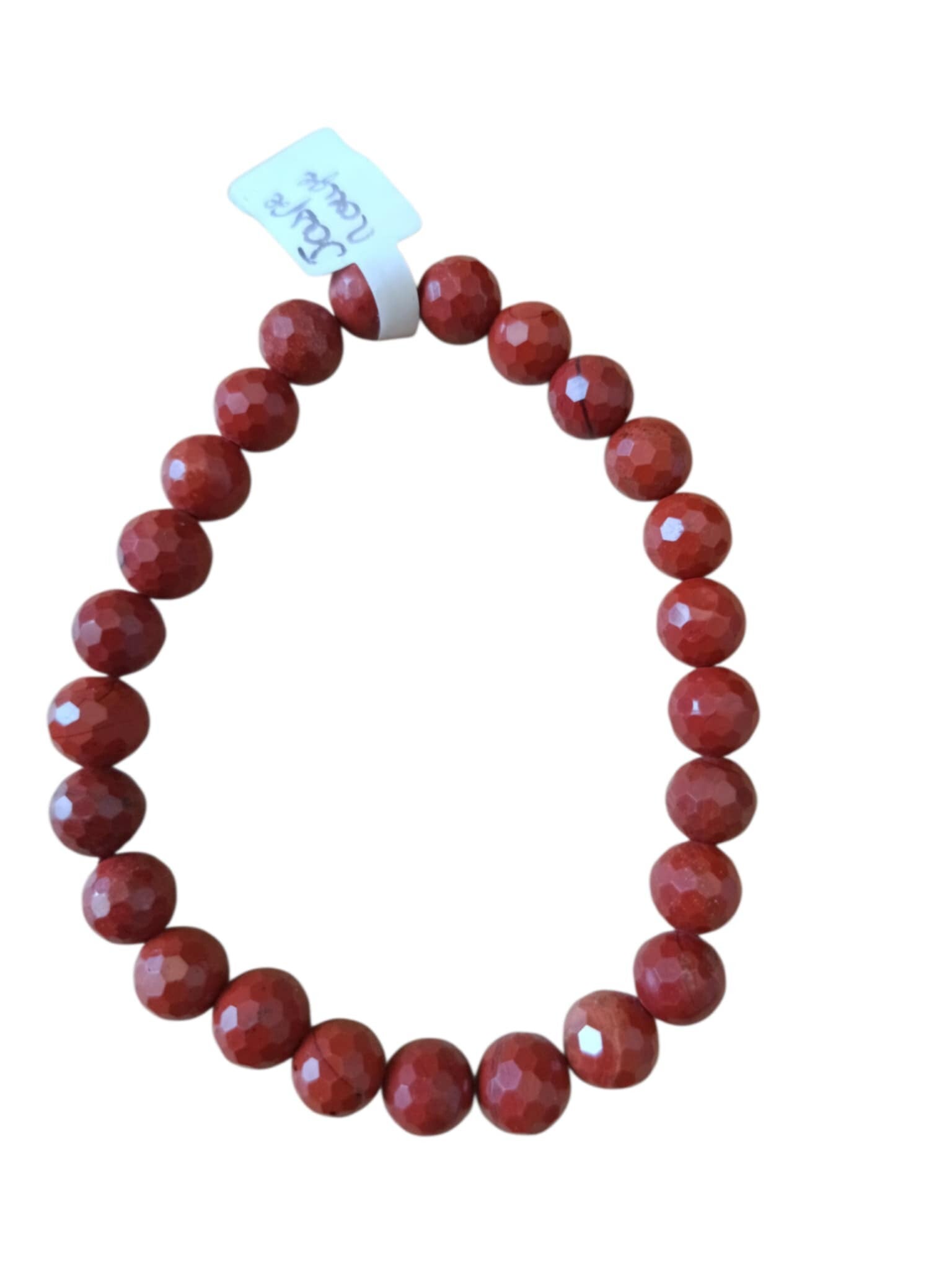 Bracelet Jaspe Rouge 8mm facetté