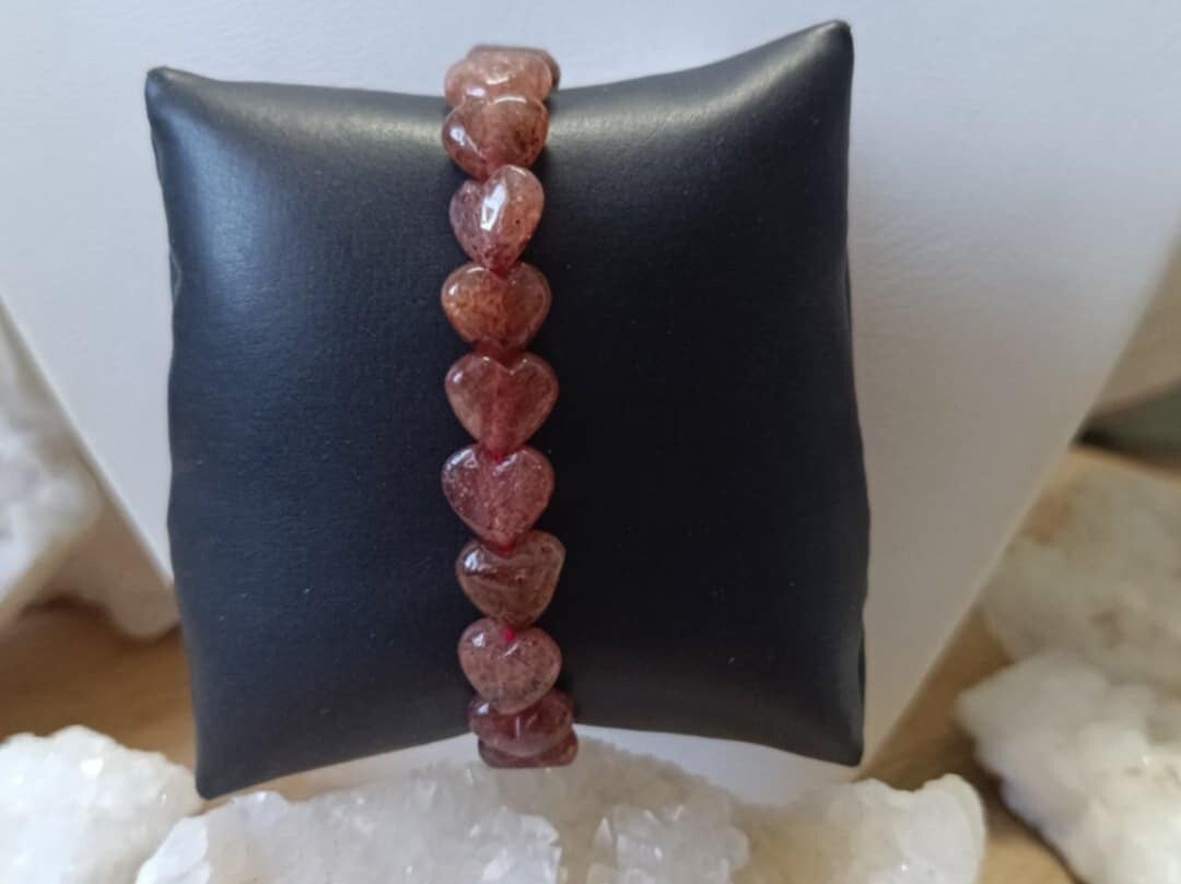 Bracelet Quartz Fraise Coeur Grade A
