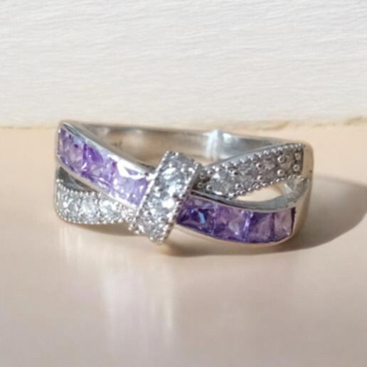 Bague Améthyste & Moissanite