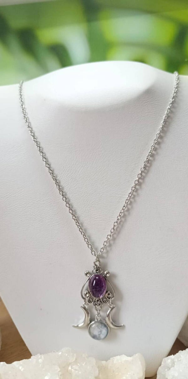 Collier Améthyste Lune