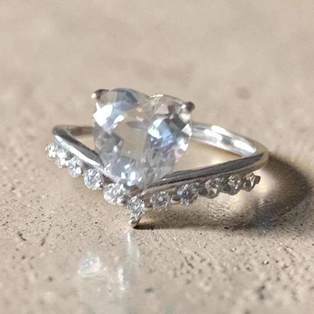Bague Moissanite " Coeur "