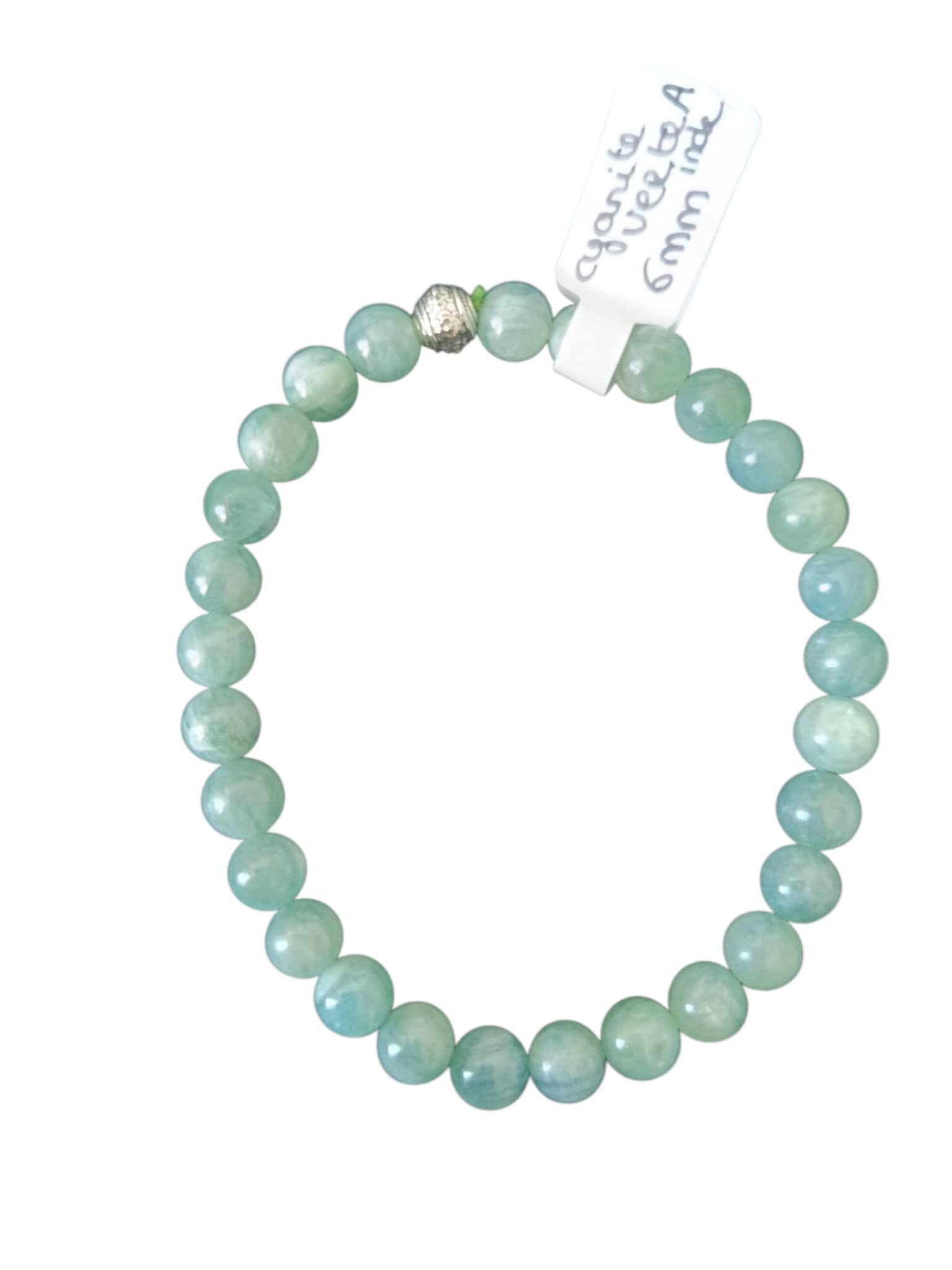 Bracelet Cyanite Verte 6mm Grade A