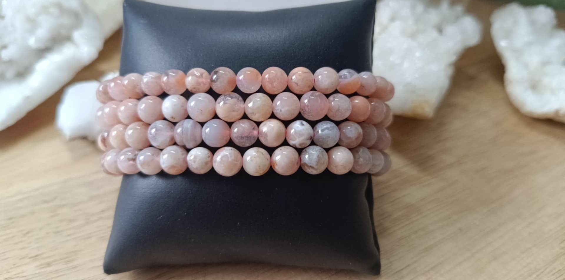 Bracelet Agate Rose 6mm