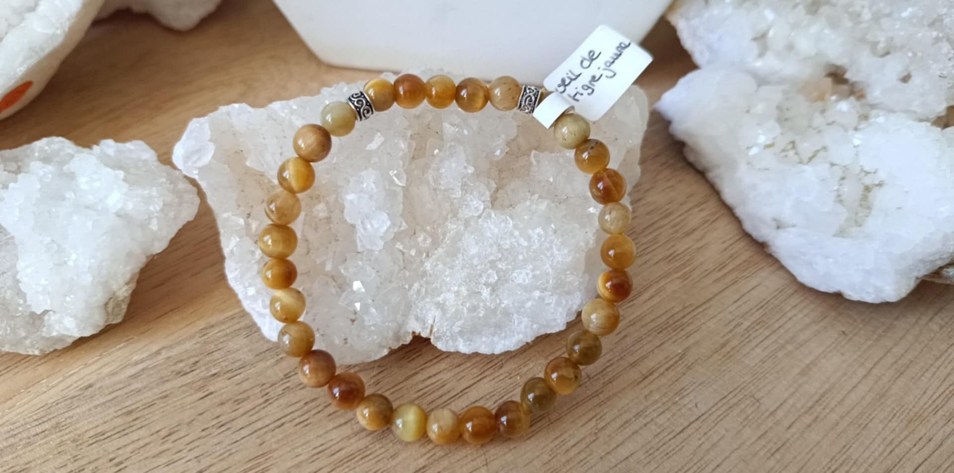 Bracelet Oeil de Tigre Jaune 6mm