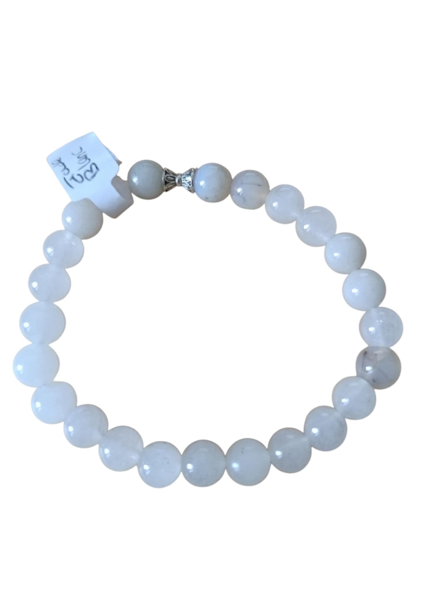 Bracelet Jade blanc 8mm grade AA