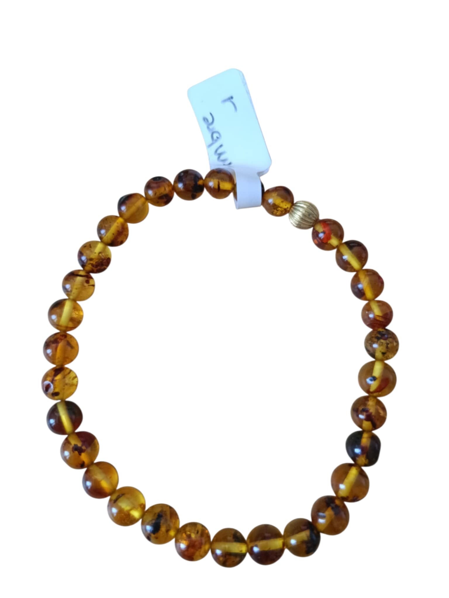 Bracelet Ambre jaune 6.5mm