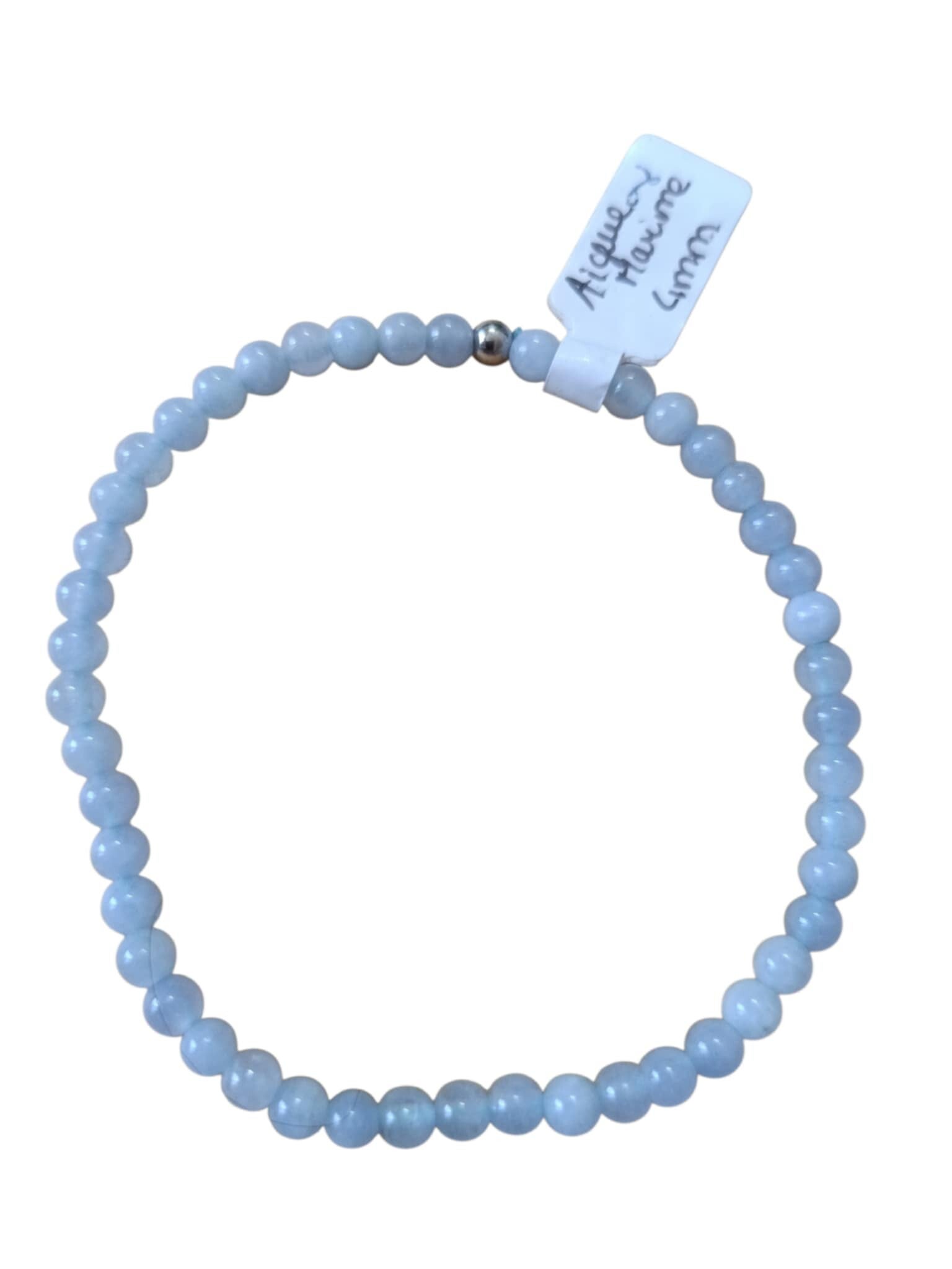 Bracelet Aigue Marine 4mm Grade B