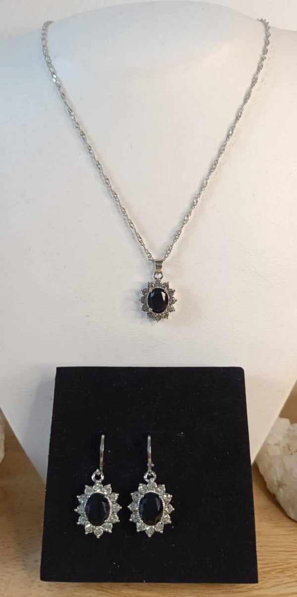 Parure Obsidienne Noire en Argent