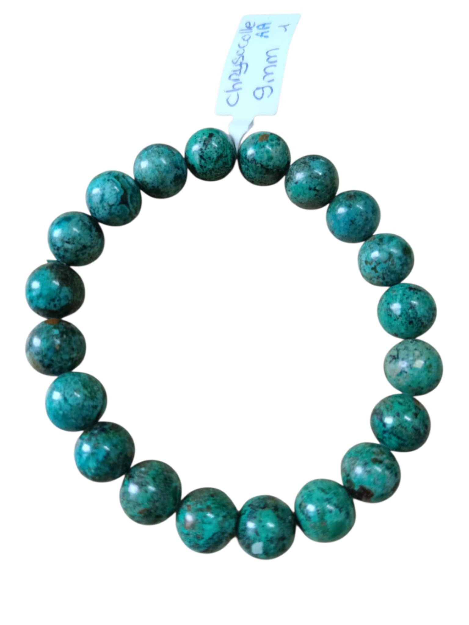 Bracelet Chrysocolle 9mm grade AA