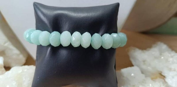 Bracelet Amazonite 11mm Facetté Grade AA