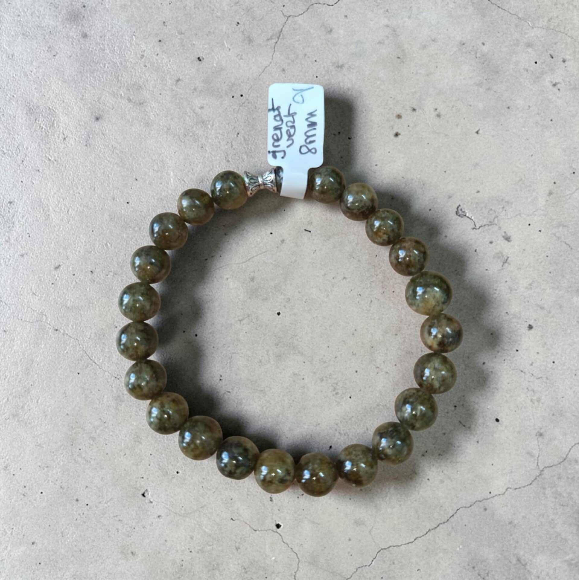 Bracelet Grenat Vert - Tsavorite 8mm