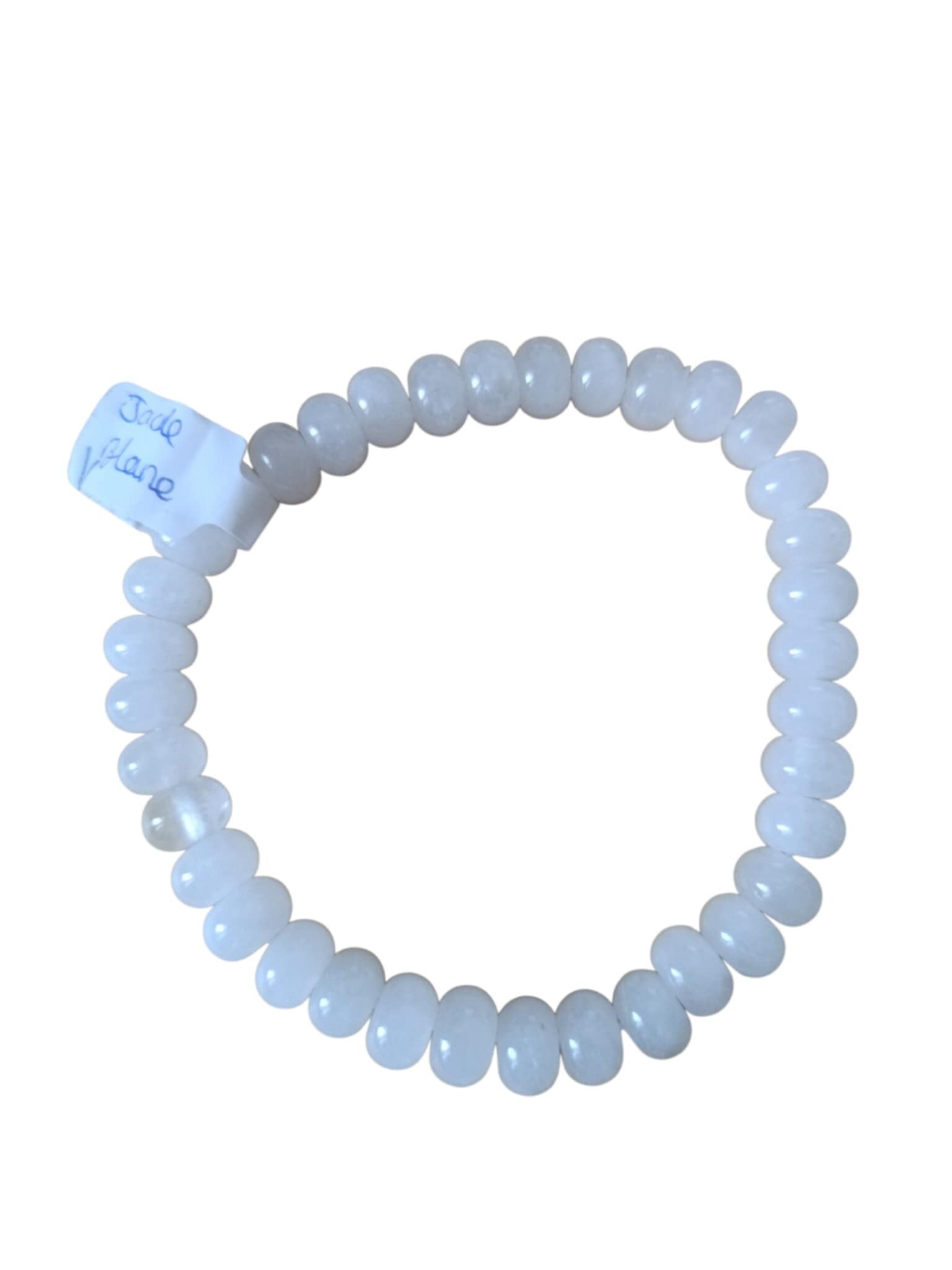 Bracelet Jade blanc donuts 8mm