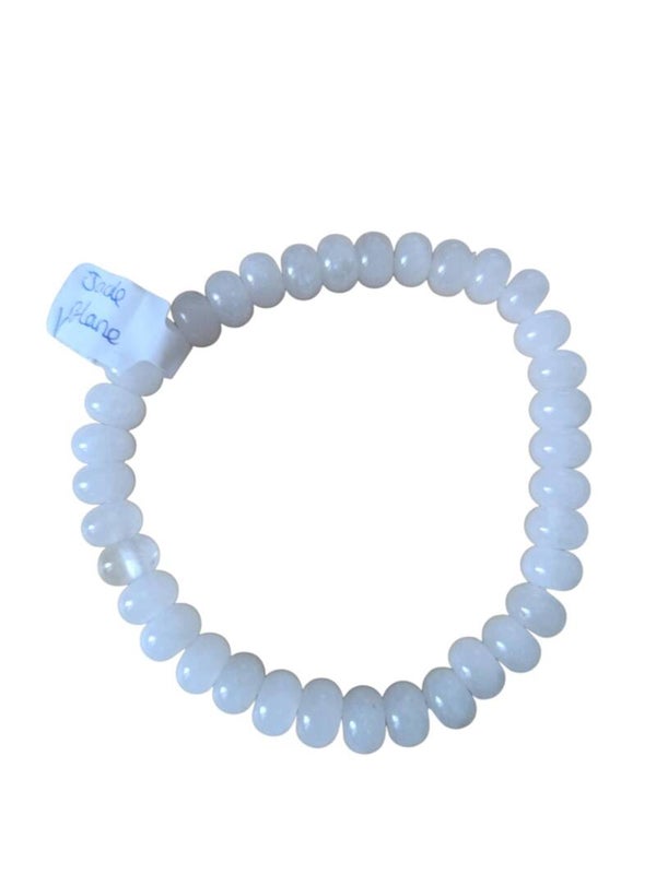 Bracelet Jade blanc donuts 8mm