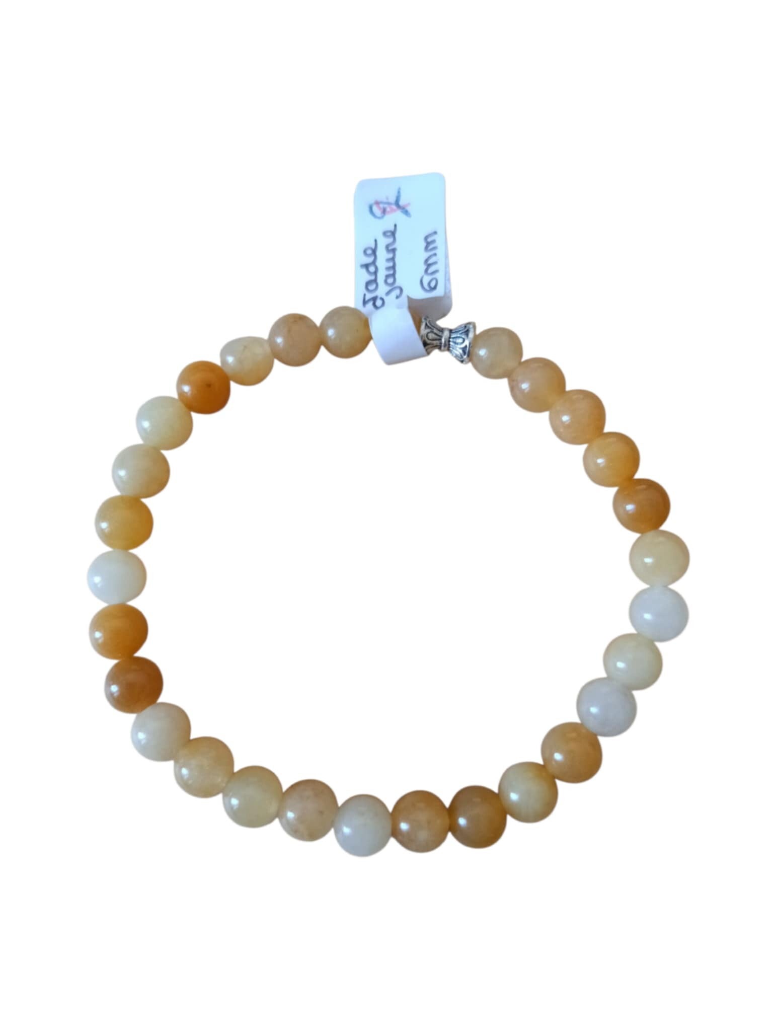 Bracelet Jade jaune 6mm