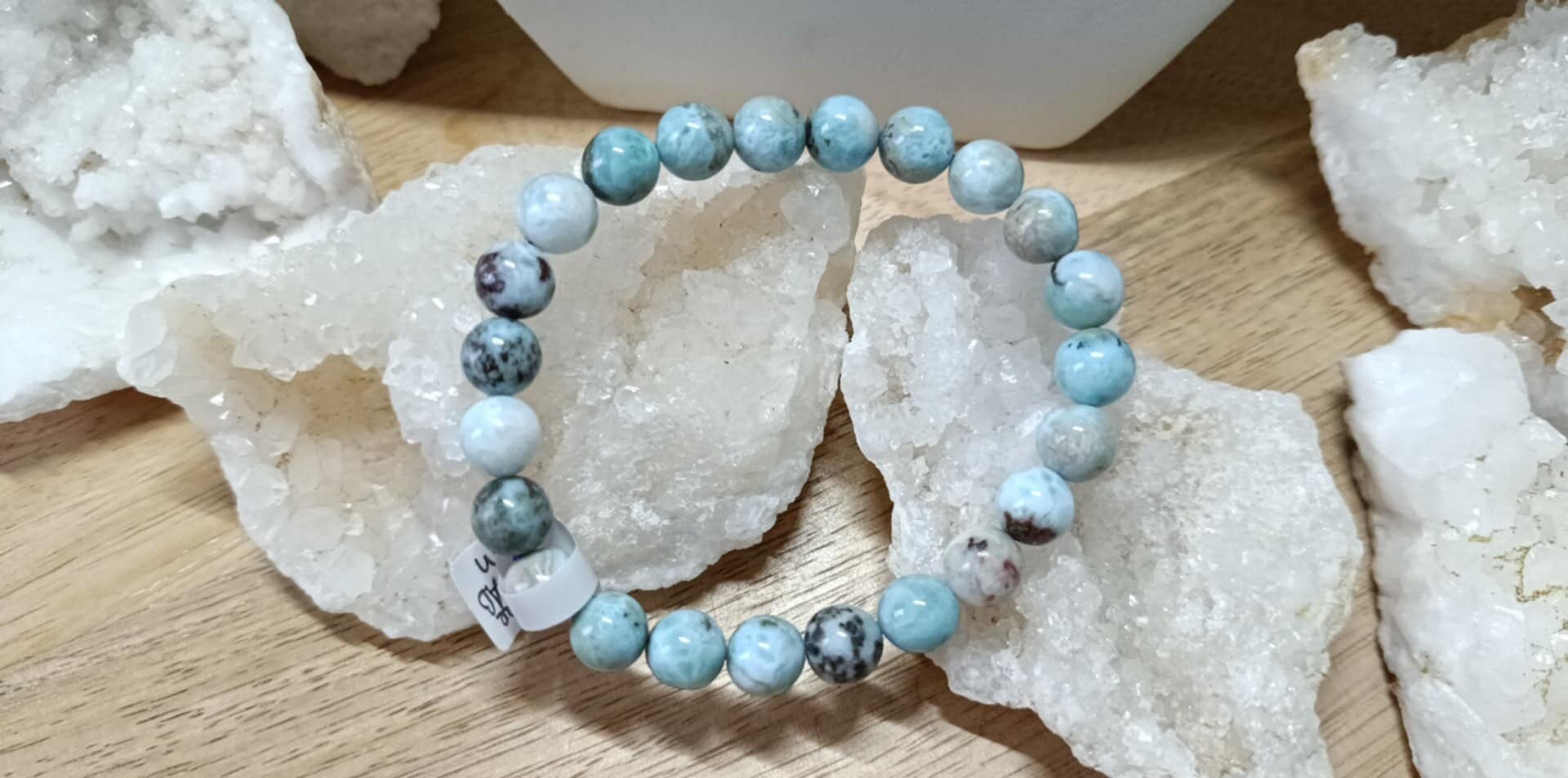 Bracelet Larimar 9mm Grade AB