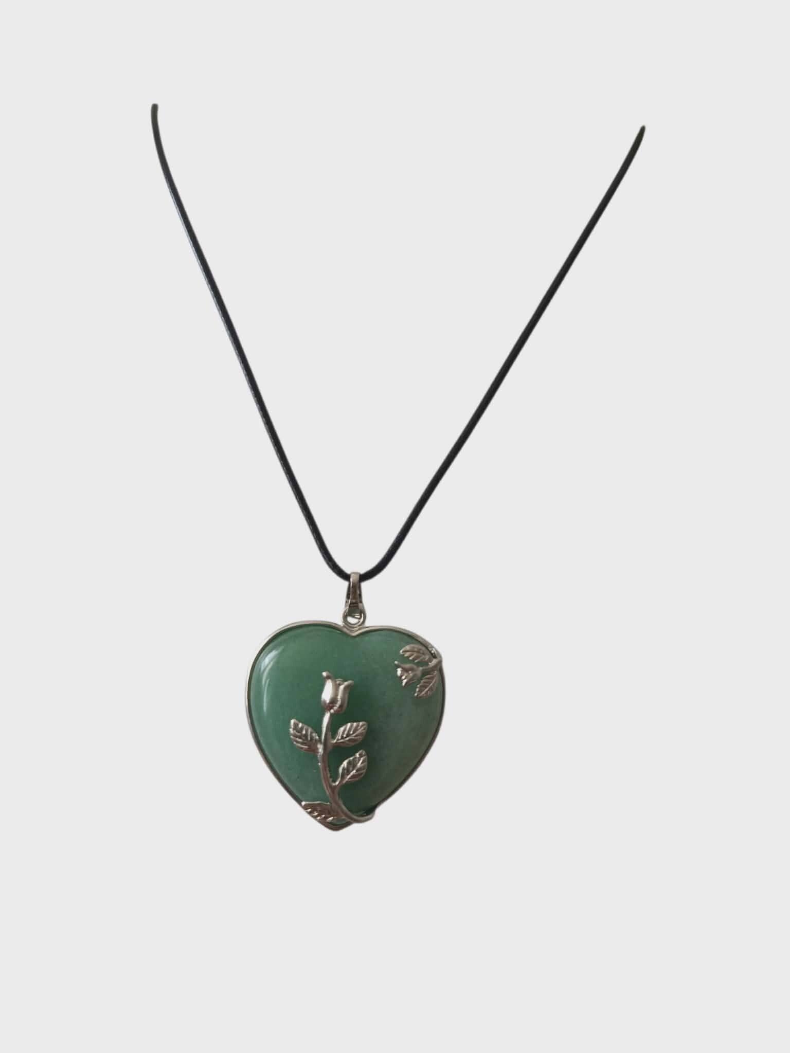 Collier Aventurine Verte Coeur