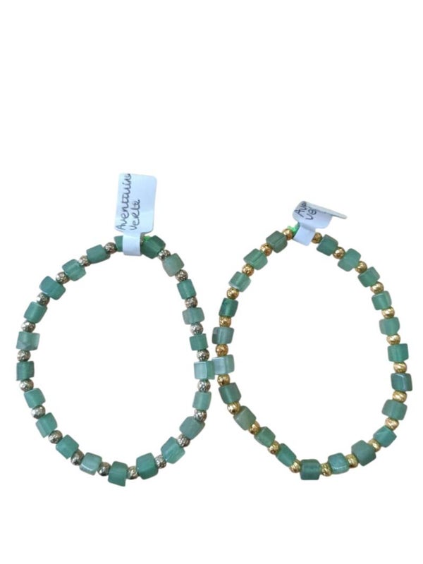 Bracelet Aventurine Verte Carré 5mm