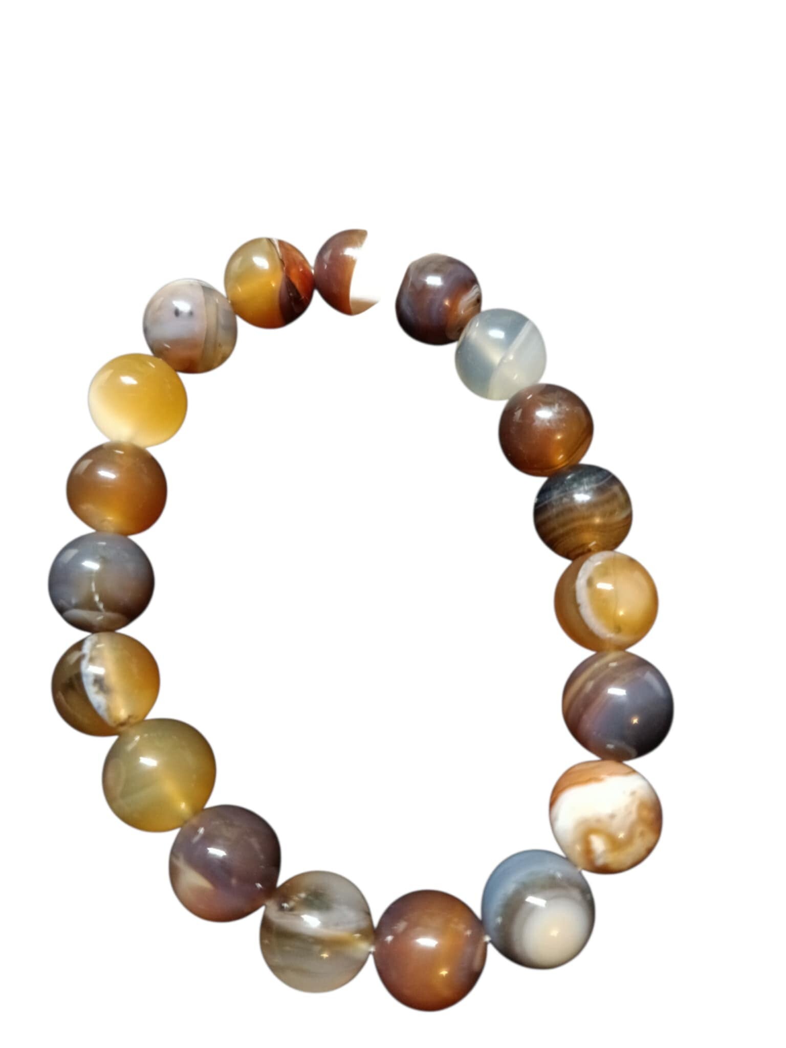 Bracelet Agate Café 10mm