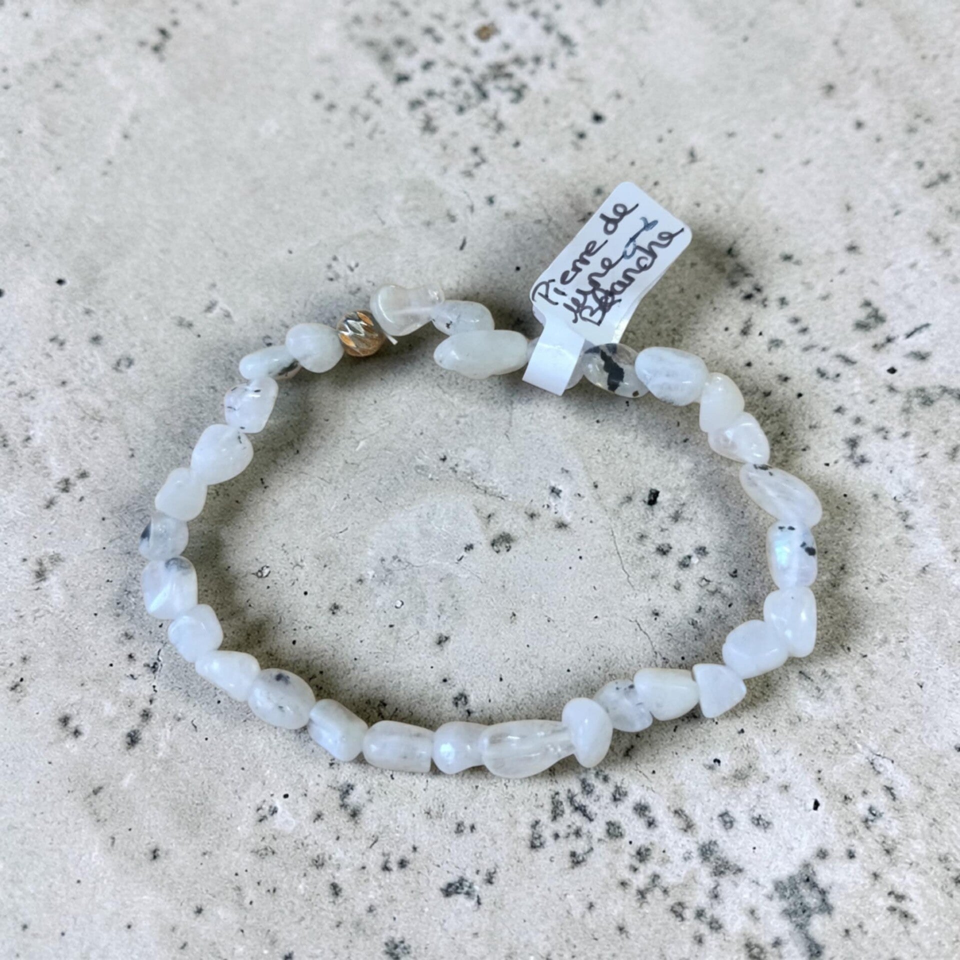 Bracelet Pierre de Lune Blanche Forme Libre