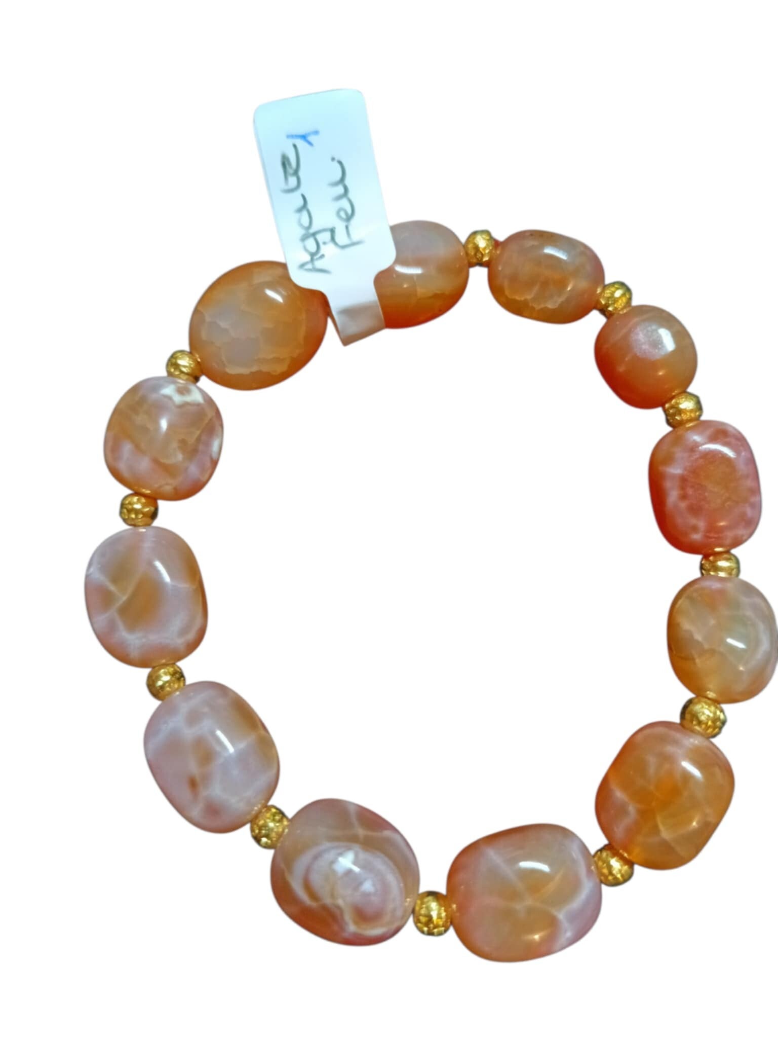 Bracelet Agate Feu Forme Libre