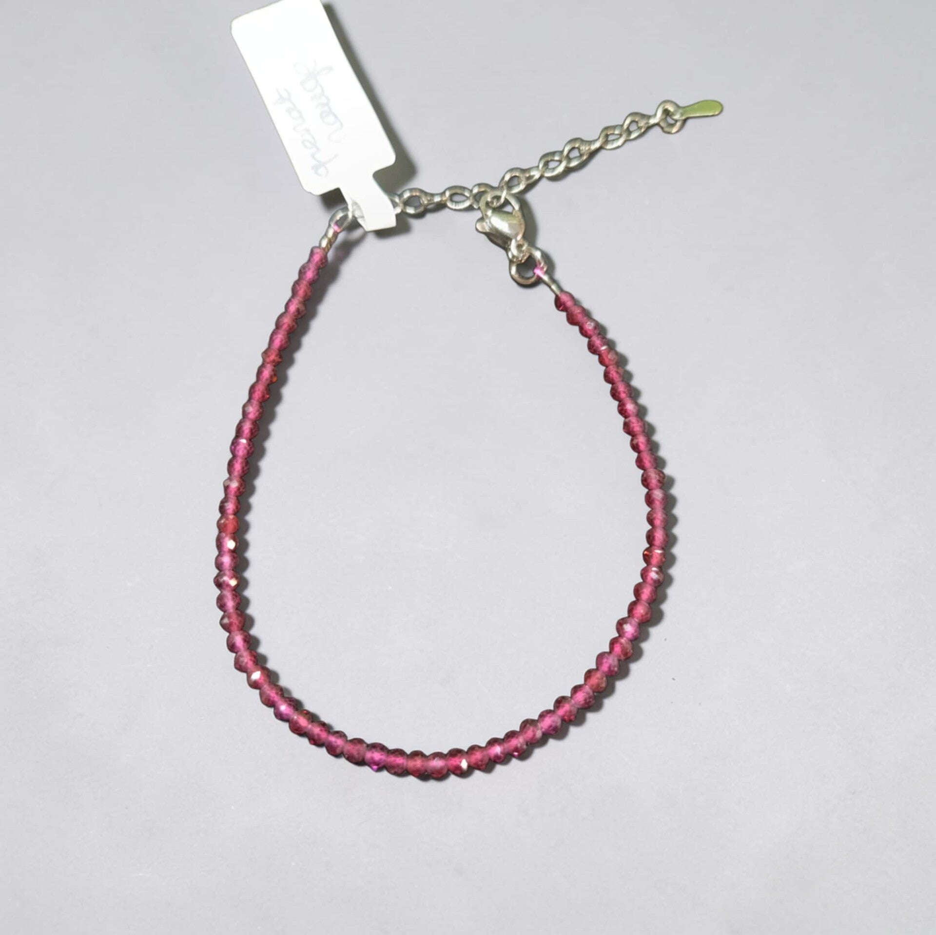 Bracelet Grenat Rouge Facetté 2.5mm