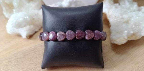 Bracelet Lépidolite Coeur