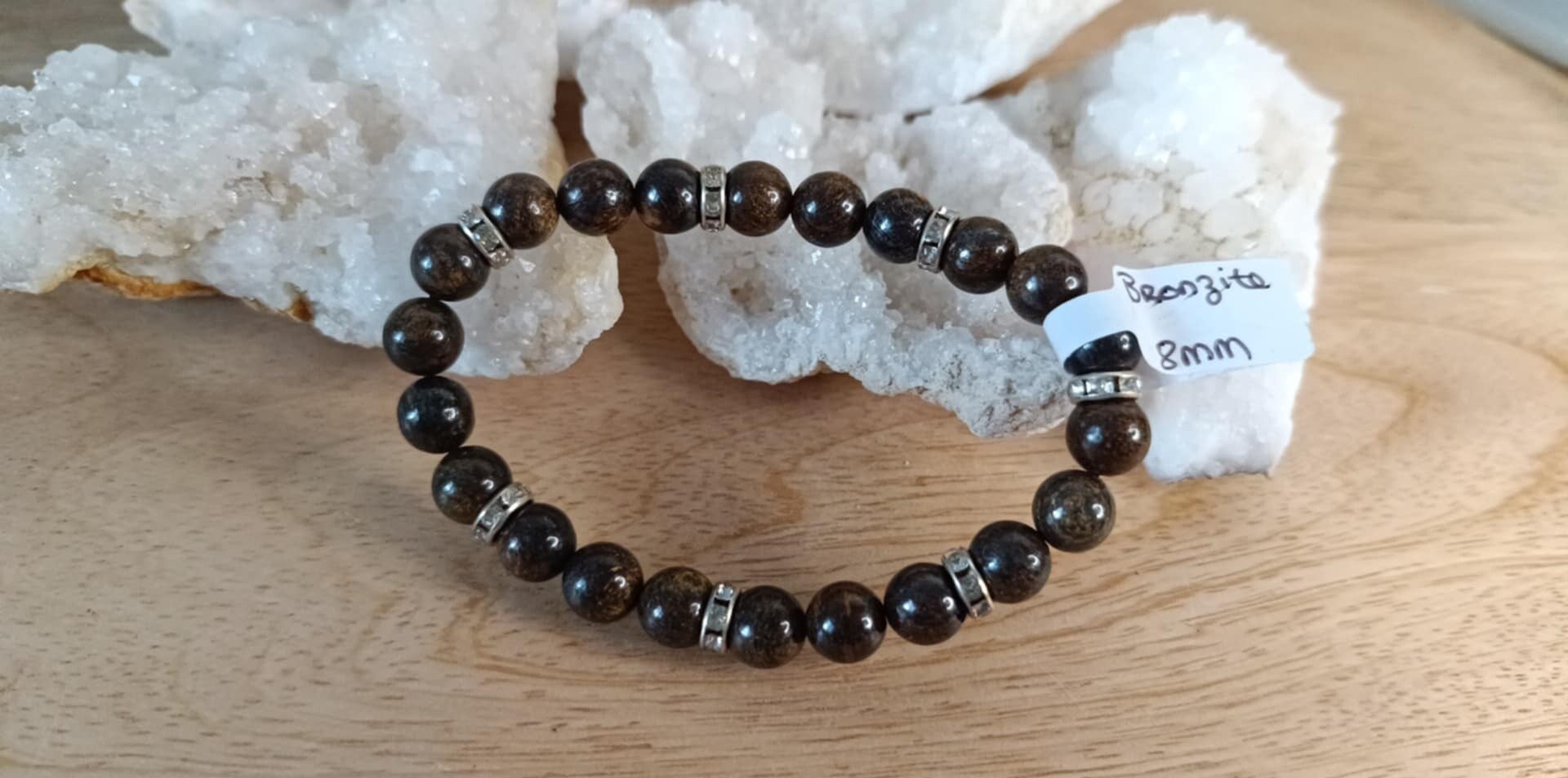 Bracelet Bronzite 8mm Strass