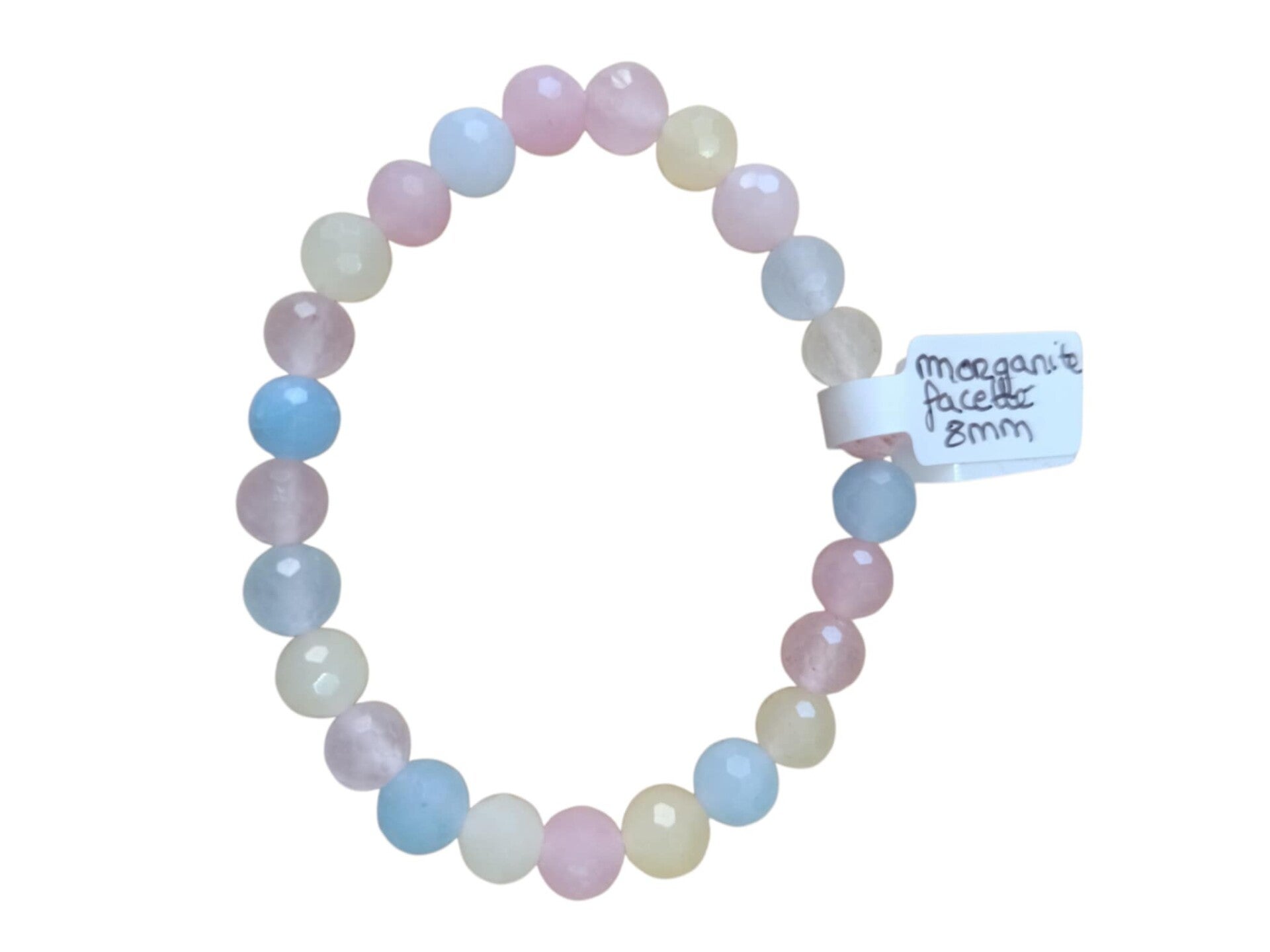 Bracelet Morganite facetté 8mm