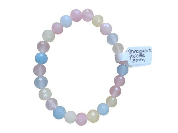 Bracelet Morganite facetté 8mm