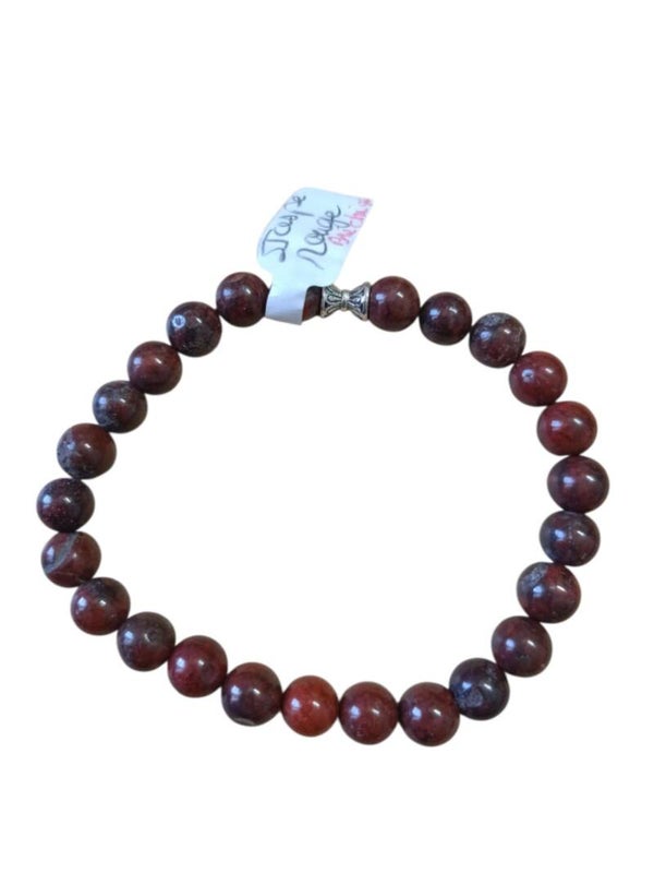 Bracelet Jaspe Rouge Bréchique 8mm