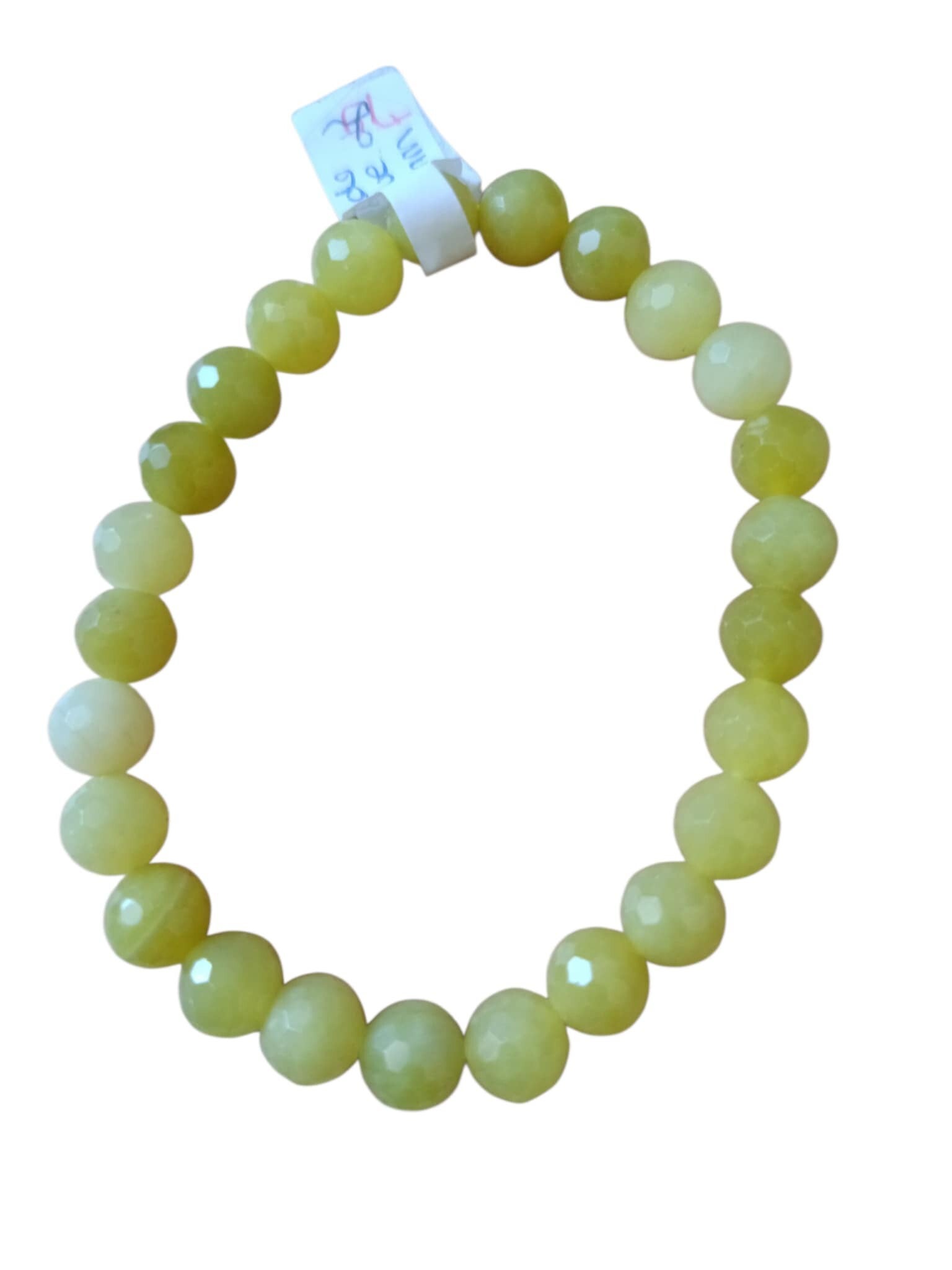 Bracelet Jade Citron Facetté 8mm
