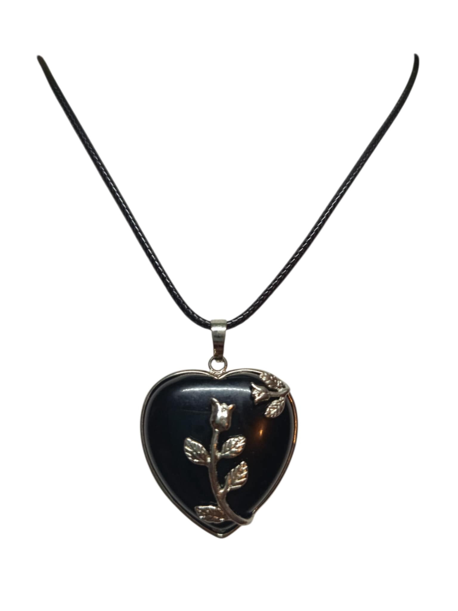 Collier Obsidienne Noire " Coeur "