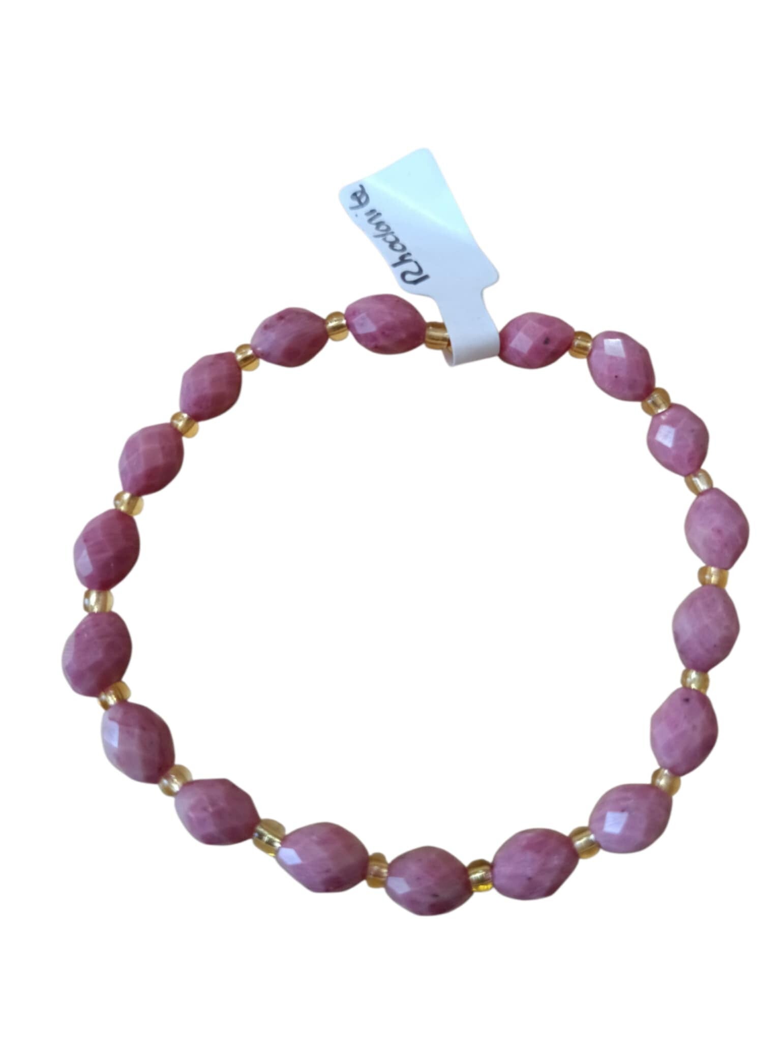 Bracelet Rhodonite Rose Losange Facetté