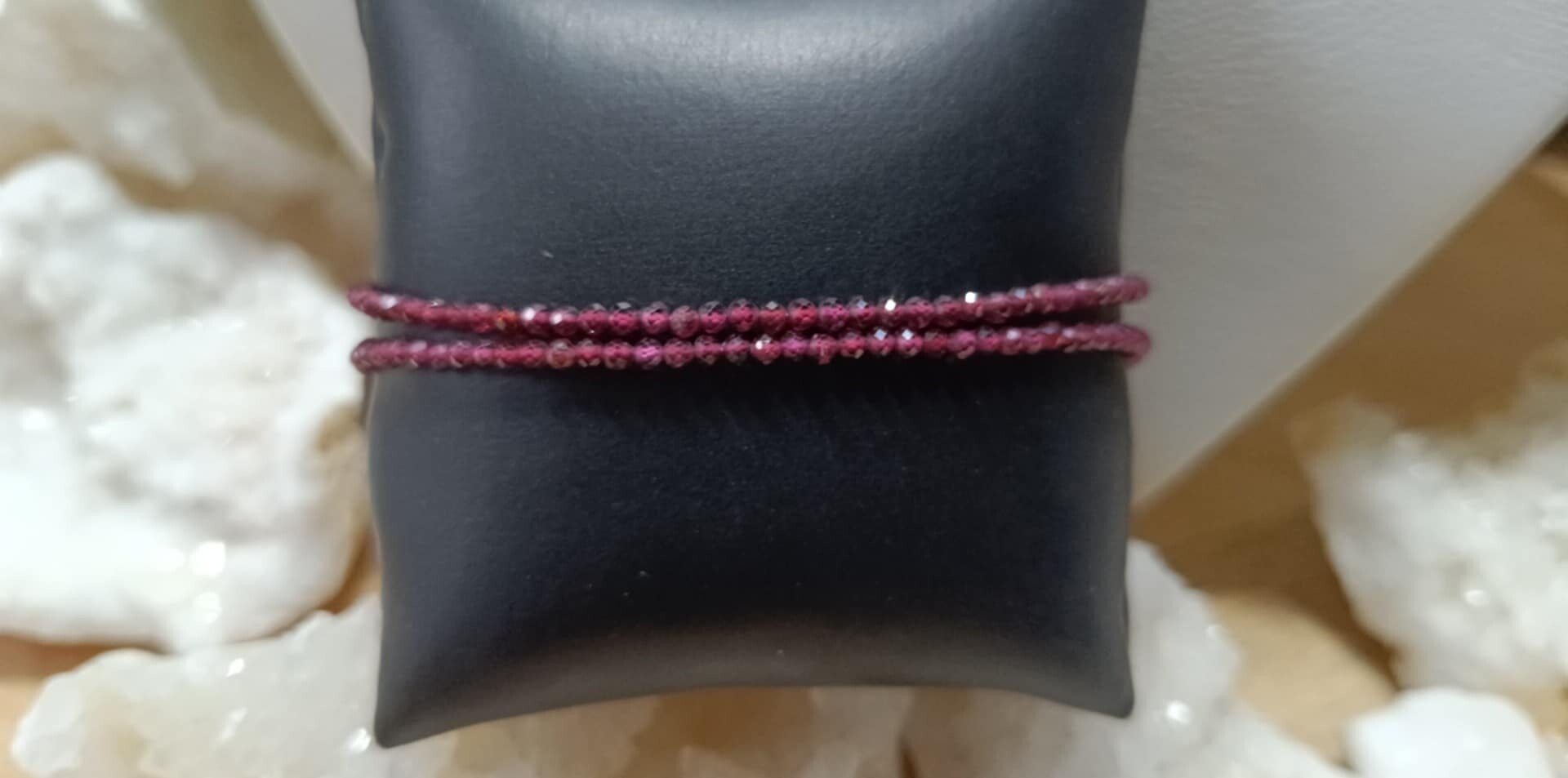 Bracelet Grenat Rouge Facetté 2.5mm