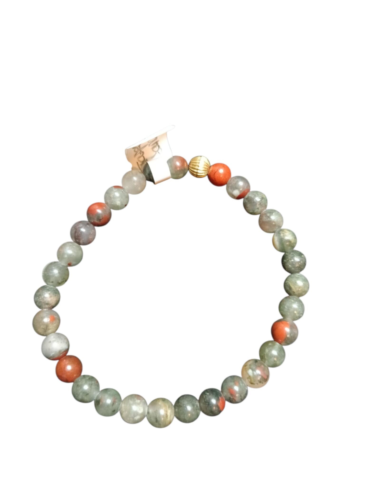 Bracelet Jaspe Sanguin - Héliotrope 6mm