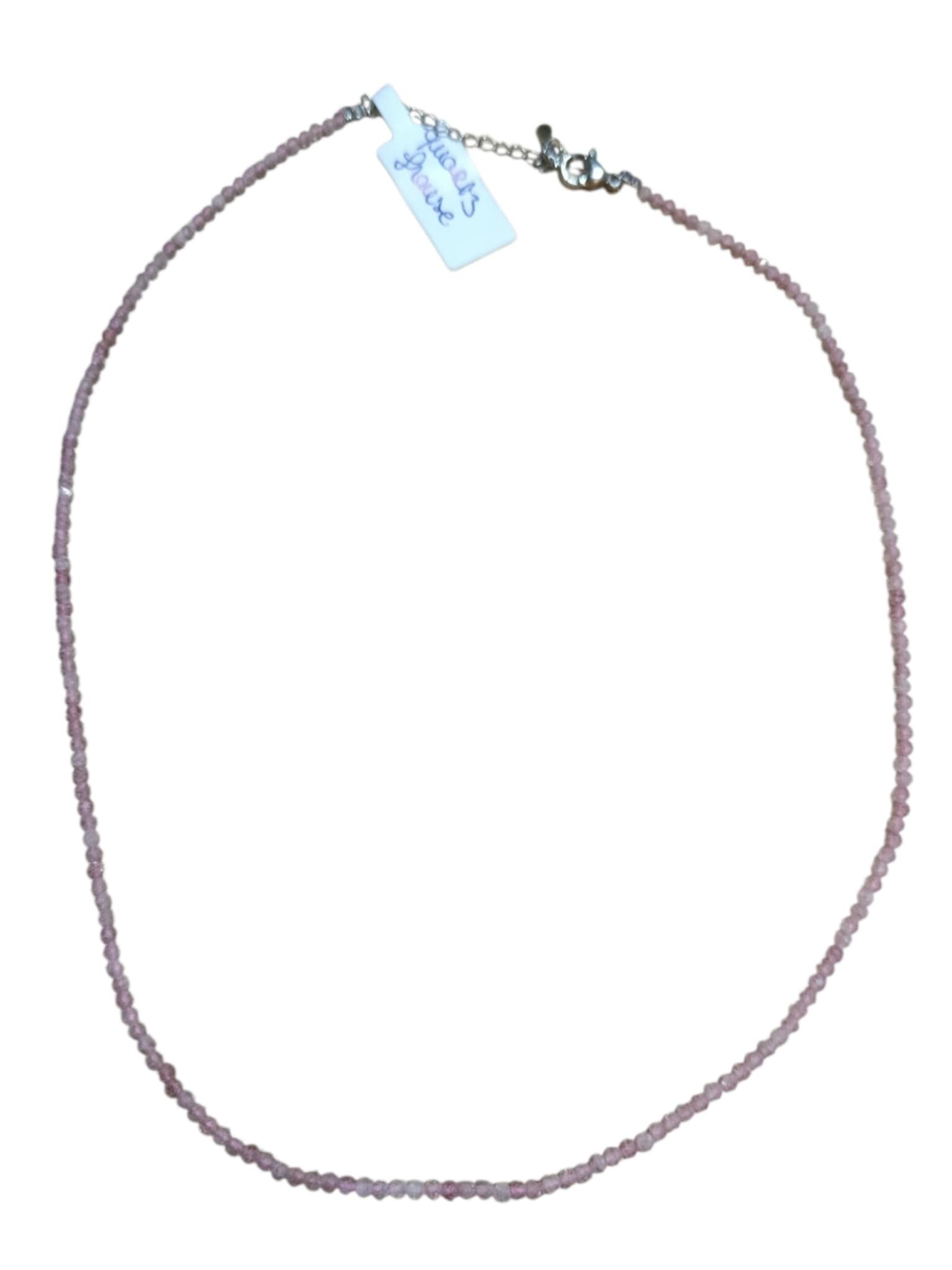 Collier Quartz Fraise 2.5mm Facetté