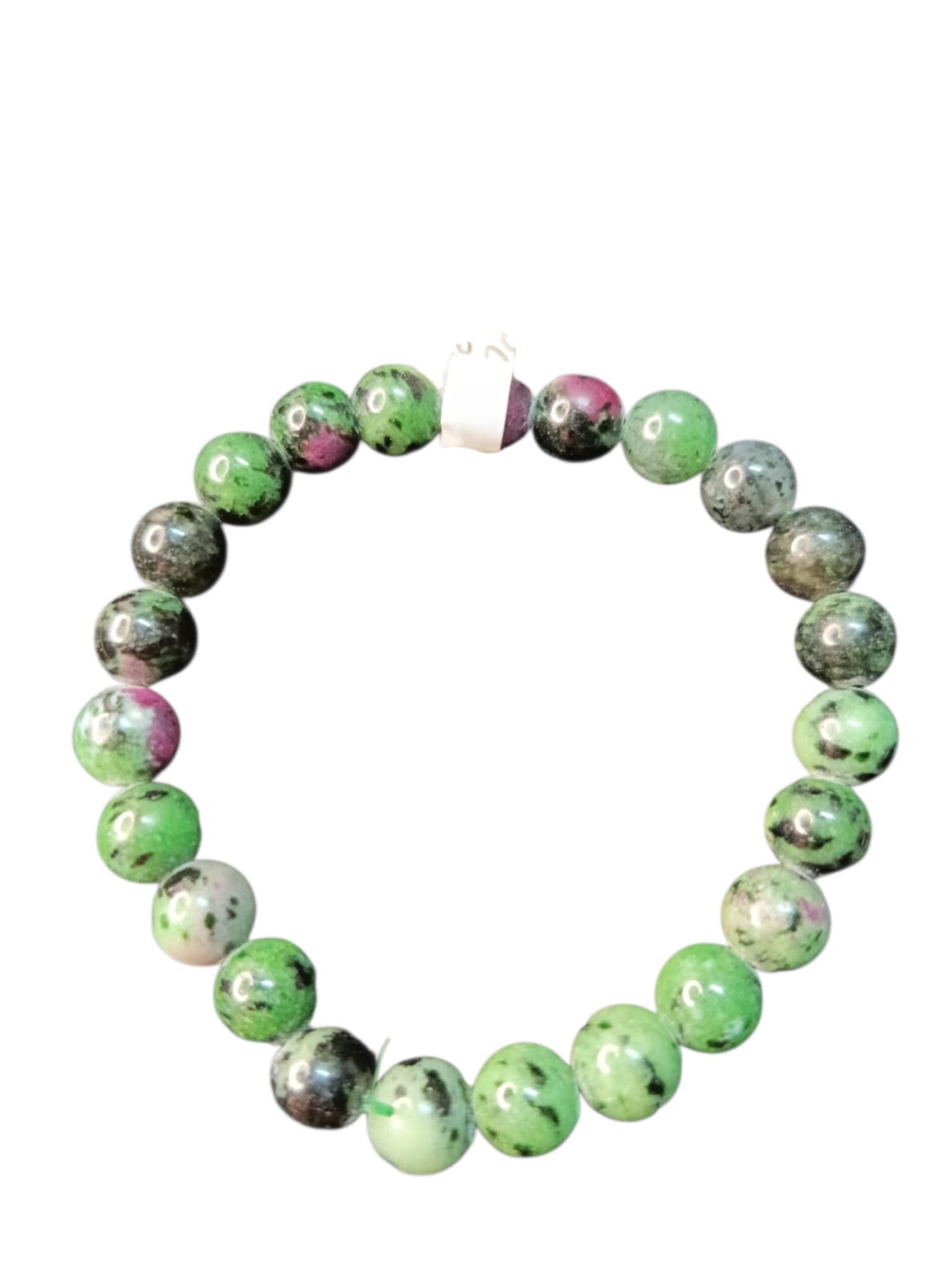 Bracelet Rubis sur Zoïsite 8mm