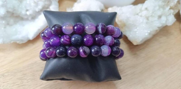 Bracelet Agate Violette 10mm