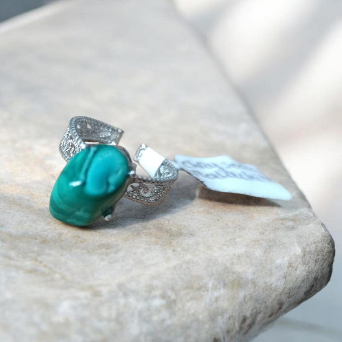 Bague Chrysocolle Malachite n°1