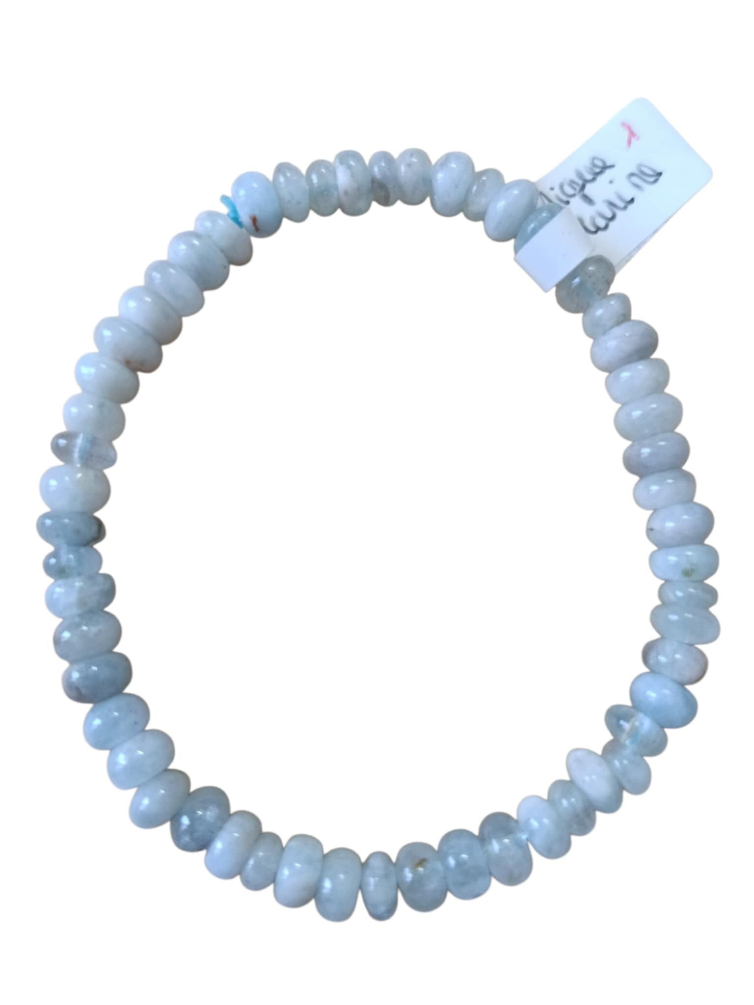 Bracelet Aigue Marine Grade B+ Donuts 6mm